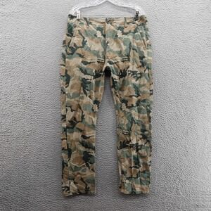Levis Camo Cotton Utility Pants 33x30 Brown Green Black Mens Straight Fit Casual